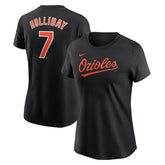 Jackson Holliday Baltimore Orioles Nike Women's Cooperstown Collection Fuse Name & Number T-Shirt - Black T-shirts