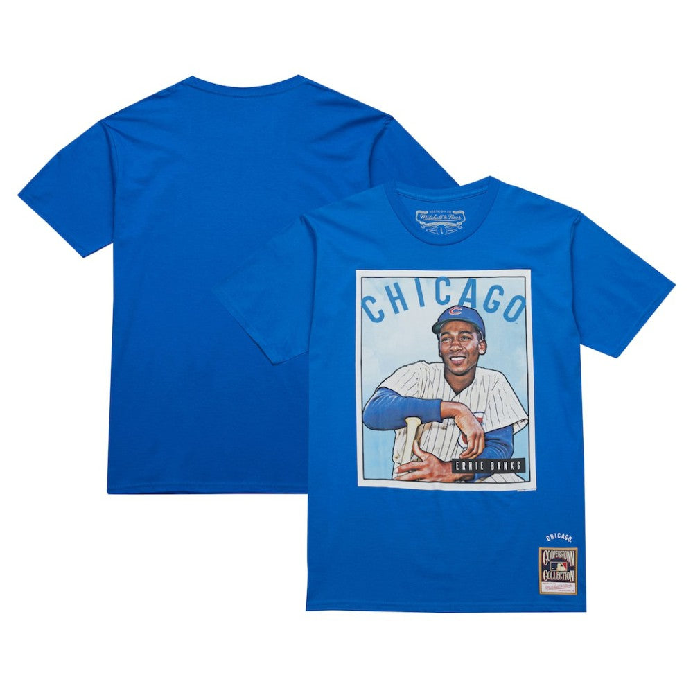 Ernie Banks Chicago Cubs Mitchell & Ness Cooperstown Collection Collectors Connection T-Shirt - Royal T-shirts