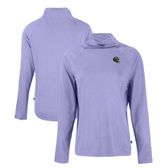 Baltimore Ravens Cutter & Buck Women's Coastline Epic Comfort Eco Recycled Funnel Neck Raglan Pullover Sweatshirt Lavender