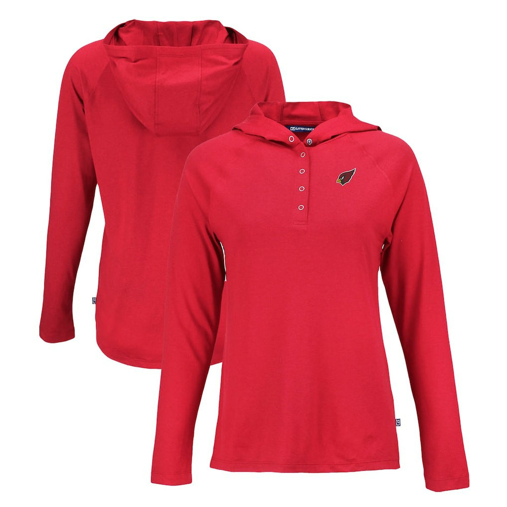 Arizona Cardinals Cutter & Buck Women's Coastline Epic Comfort Eco Recycled Raglan Pullover Hoodie Red