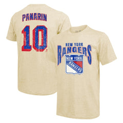 NHL Artemi Panarin New York Rangers Majestic Threads Dynasty Name & Number Tri-Blend T-Shirt - Cream