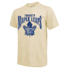 NHL Auston Matthews Toronto Maple Leafs Majestic Threads Dynasty Name & Number Tri-Blend T-Shirt - Cream