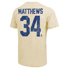 NHL Auston Matthews Toronto Maple Leafs Majestic Threads Dynasty Name & Number Tri-Blend T-Shirt - Cream