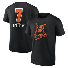 Jackson Holliday Baltimore Orioles Fastball Player Name & Number T-Shirt - Black T-shirts
