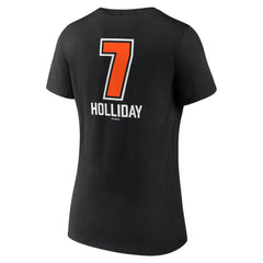 Jackson Holliday Baltimore Orioles Women's Fastball Player Name & Number V-Neck T-Shirt - Black T-shirts