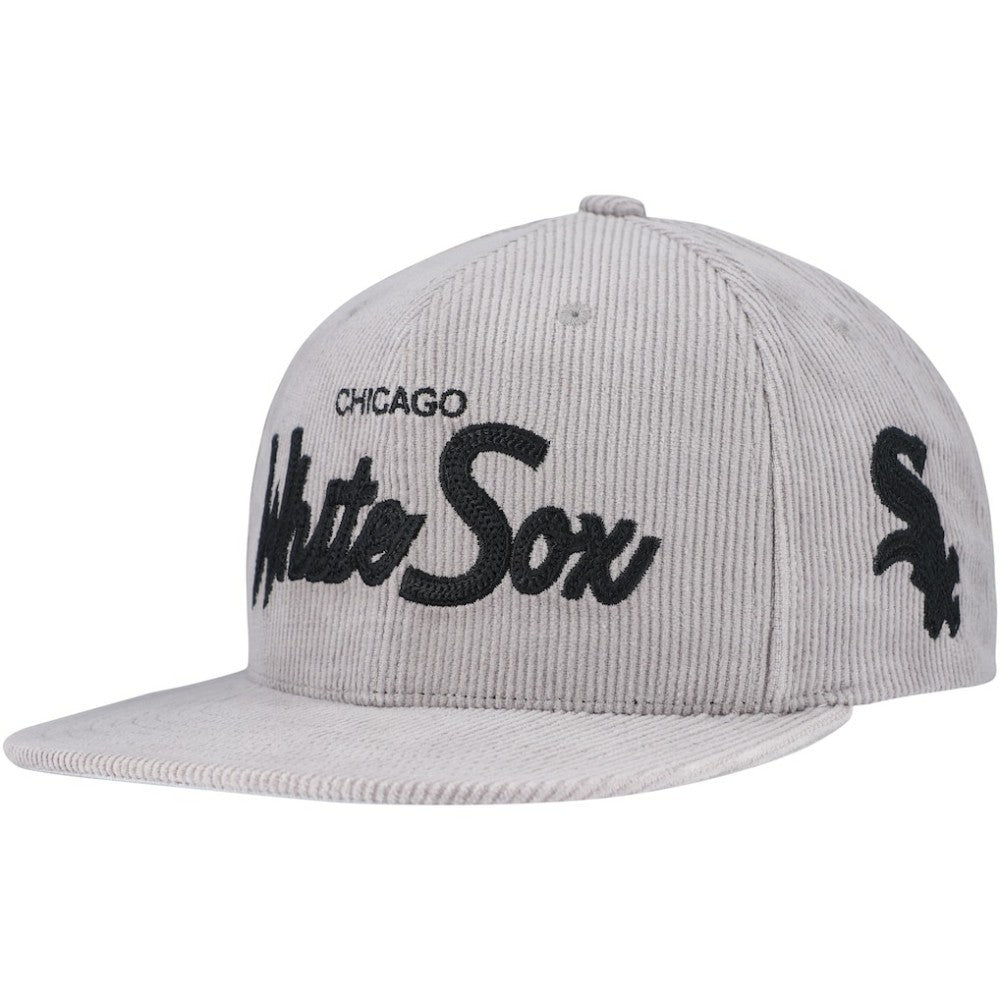 Mitchell & Ness Chicago White Sox Male Adult Corduroy Snapback Hat - Gray Hats