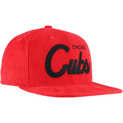 Mitchell & Ness Chicago Cubs Male Adult Corduroy Snapback Hat - Red Hats