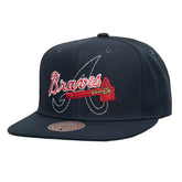 Atlanta Braves Mitchell & Ness Double Up Snapback Hat - Navy Hats