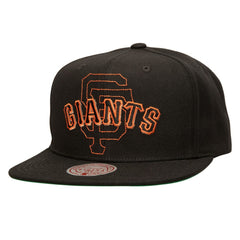 San Francisco Giants Mitchell & Ness Double Up Snapback Hat - Black Hats