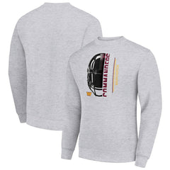 Washington Commanders Starter Half Helmet Team Graphic Tri-Blend Fleece Pullover Sweatshirt Heather Gray