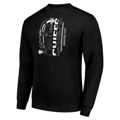 Kansas City Chiefs Starter Half Helmet Team Graphic Tri-Blend Fleece Pullover Sweatshirt Black