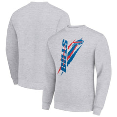 Buffalo Bills Starter Color Scratch Team Graphic Fleece Pullover Sweatshirt Heather Gray