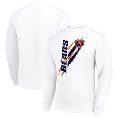 Chicago Bears Starter Color Scratch Team Graphic Fleece Pullover Sweatshirt White