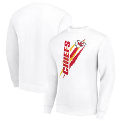 Kansas City Chiefs Starter Color Scratch Team Graphic Fleece Pullover Sweatshirt White