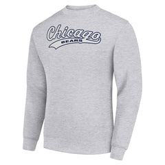 Chicago Bears Starter Tailsweep Team Graphic Tri-Blend Fleece Pullover Sweatshirt Heather Gray