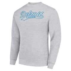 Detroit Lions Starter Tailsweep Team Graphic Tri-Blend Fleece Pullover Sweatshirt Heather Gray