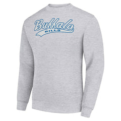 Buffalo Bills Starter Tailsweep Team Graphic Tri-Blend Fleece Pullover Sweatshirt Heather Gray