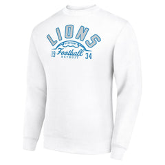 Detroit Lions Starter Half Ball Team Graphic Tri-Blend Fleece Pullover Sweatshirt White