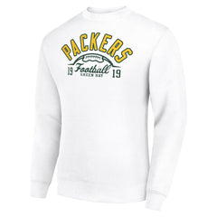 Green Bay Packers Starter Half Ball Team Graphic Tri-Blend Fleece Pullover Sweatshirt White