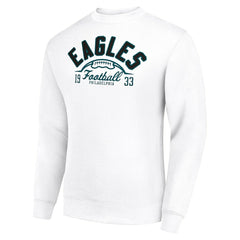 Philadelphia Eagles Starter Half Ball Team Graphic Tri-Blend Fleece Pullover Sweatshirt White