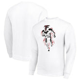 Atlanta Falcons Starter Logoface Team Graphic Tri-Blend Fleece Pullover Sweatshirt White