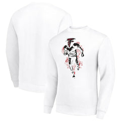Atlanta Falcons Starter Logoface Team Graphic Tri-Blend Fleece Pullover Sweatshirt White