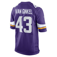 NFL Andrew Van Ginkel Minnesota Vikings Team Game Jersey - Purple