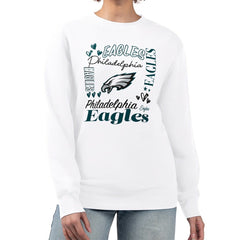 Philadelphia Eagles G-III 4Her by Carl Banks Women's Collage Graphic Fleece Pullover Sweatshirt White