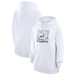 Philadelphia Eagles G-III 4Her by Carl Banks Women's Collage Graphic Fleece Pullover Hoodie White