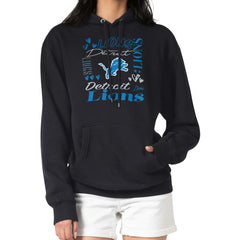 Detroit Lions G-III 4Her by Carl Banks Women's Collage Graphic Fleece Pullover Hoodie Black