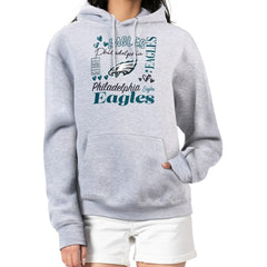 Philadelphia Eagles G-III 4Her by Carl Banks Women's Collage Graphic Fleece Pullover Hoodie Heather Gray