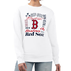 Boston Red Sox G-III 4Her by Carl Banks Women's Collage Team Graphic Fleece Pullover Hoodie - White Hoodies