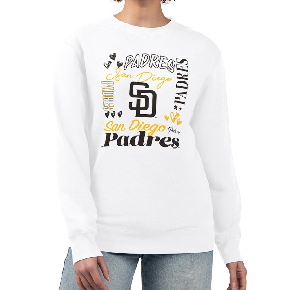 San Diego Padres G-III 4Her by Carl Banks Women's Collage Team Graphic Fleece Pullover Hoodie - White Hoodies