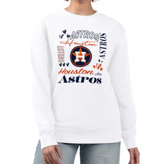 Houston Astros G-III 4Her by Carl Banks Women's Collage Team Graphic Fleece Pullover Hoodie - White Hoodies