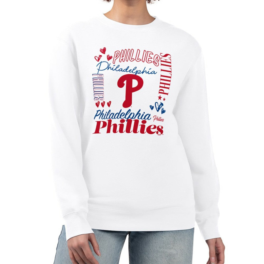 Philadelphia Phillies G-III 4Her by Carl Banks Women's Collage Team Graphic Fleece Pullover Hoodie - White Hoodies