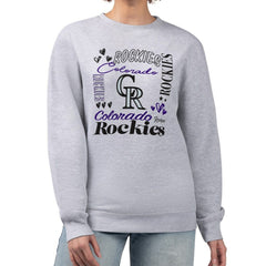 Colorado Rockies G-III 4Her by Carl Banks Women's Collage Team Graphic Fleece Pullover Hoodie - Heather Gray Hoodies