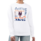New York Mets G-III 4Her by Carl Banks Women's Collage Team Graphic Fleece Pullover Hoodie - White Hoodies