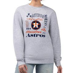 Houston Astros G-III 4Her by Carl Banks Women's Collage Team Graphic Fleece Pullover Hoodie - Heather Gray Hoodies