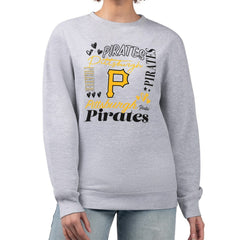Pittsburgh Pirates G-III 4Her by Carl Banks Women's Collage Team Graphic Fleece Pullover Hoodie - Heather Gray Hoodies