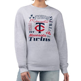 Minnesota Twins G-III 4Her by Carl Banks Women's Collage Team Graphic Fleece Pullover Hoodie - Heather Gray Hoodies