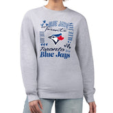 Toronto Blue Jays G-III 4Her by Carl Banks Women's Collage Team Graphic Fleece Pullover Hoodie - Heather Gray Hoodies