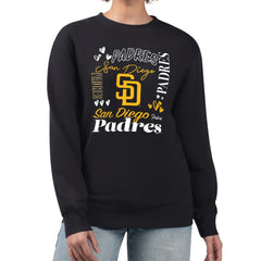 San Diego Padres G-III 4Her by Carl Banks Women's Collage Team Graphic Fleece Pullover Hoodie - Black Hoodies