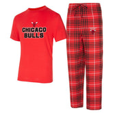 Chicago Bulls Concepts Sport Vector Top & Flannel Pants Sleep Set Red/Black