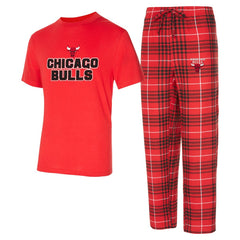 Chicago Bulls Concepts Sport Vector Top & Flannel Pants Sleep Set Red/Black