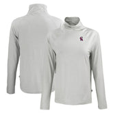 California Angels Cutter & Buck Women's Cooperstown Collection Coastline Epic Comfort Eco Recycled Funnel Neck Raglan Pullover Top - Gray Pullover