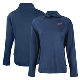 Detroit Tigers Cutter & Buck Women's Cooperstown Collection Coastline Epic Comfort Eco Recycled Funnel Neck Raglan Pullover Top - Navy Pullover