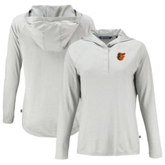 Baltimore Orioles Cutter & Buck Women's Coastline Epic Comfort Eco Recycled Hoodie Raglan Long Sleeve T-Shirt - Gray Hoodies