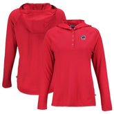 Chicago Cubs Cutter & Buck Women's Stars And Stripes Coastline Epic Comfort Eco Recycled Hoodie Raglan Long Sleeve T-Shirt - Red Hoodies