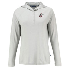 Cincinnati Reds Cutter & Buck Women's Cooperstown Collection Coastline Epic Comfort Eco Recycled Hoodie Raglan Long Sleeve T-Shirt - Gray Hoodies