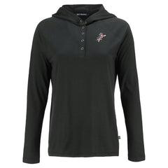 Cincinnati Reds Cutter & Buck Women's Cooperstown Collection Coastline Epic Comfort Eco Recycled Hoodie Raglan Long Sleeve T-Shirt - Black Hoodies